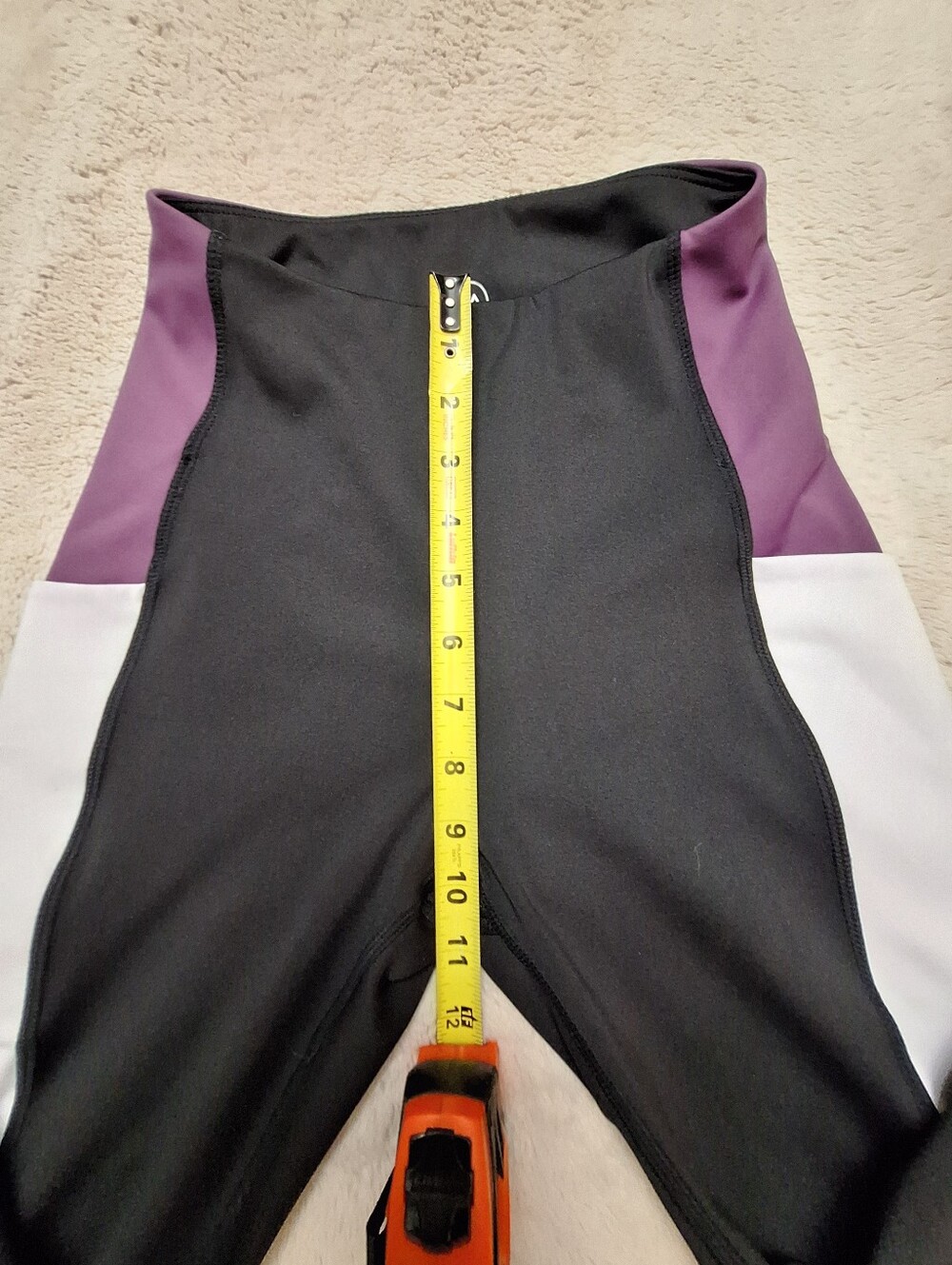 Move Theology Women’s XS Black White Purple Colorblock Ankle High Rise Leggings - Picture 7 of 8